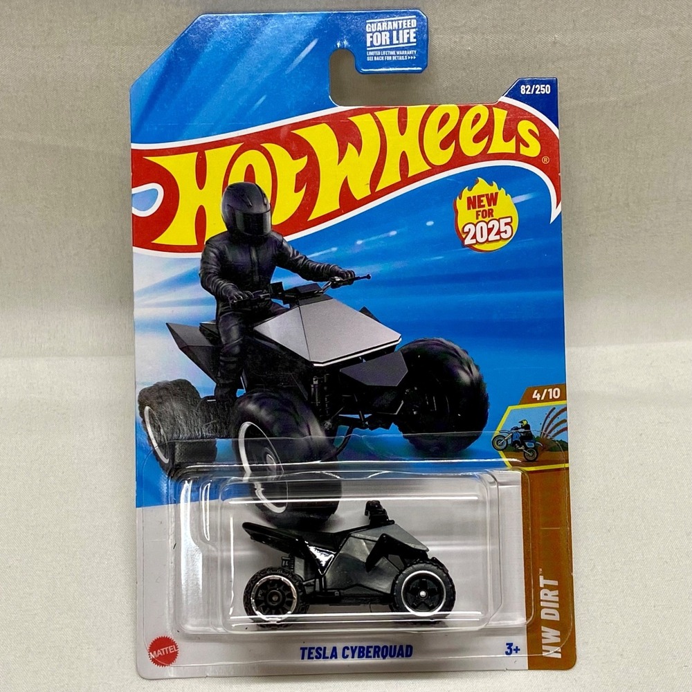 Hot Wheels Tesla Cyberquad 82/250 HW Dirt 4/10 Silver Die-cast ATV 1/64 NIP 2025